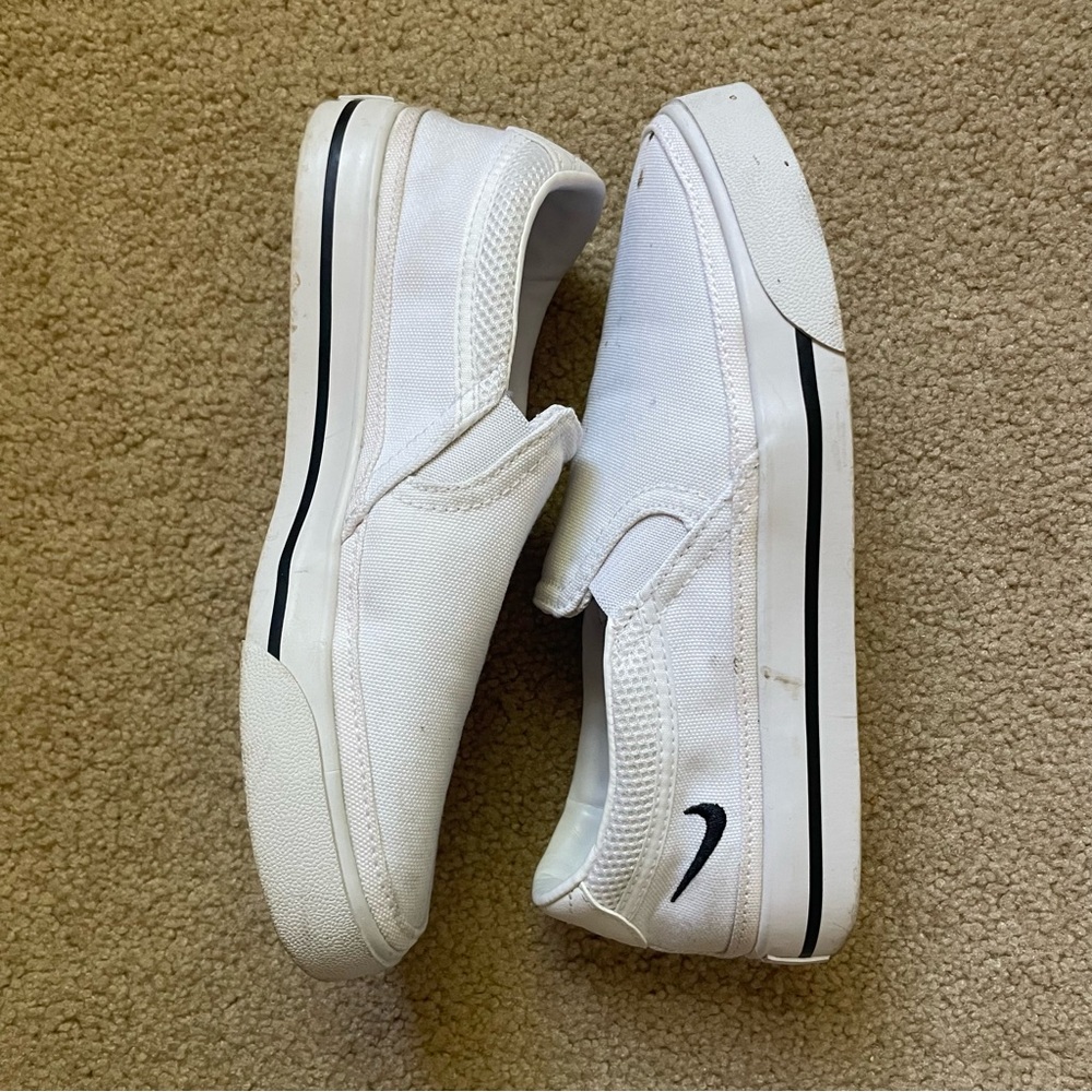 Nike White Canvas Slip on Loafers Size 5